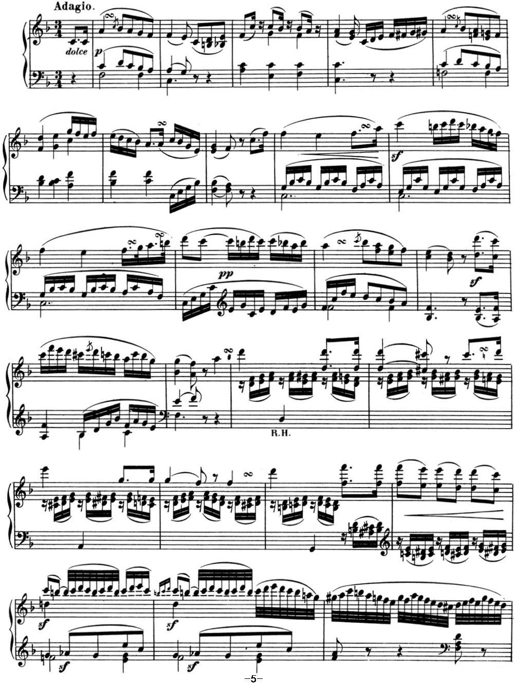 贝多芬钢琴奏鸣曲01 f小调 Op.2 No.1 F minor钢琴曲谱（图5）
