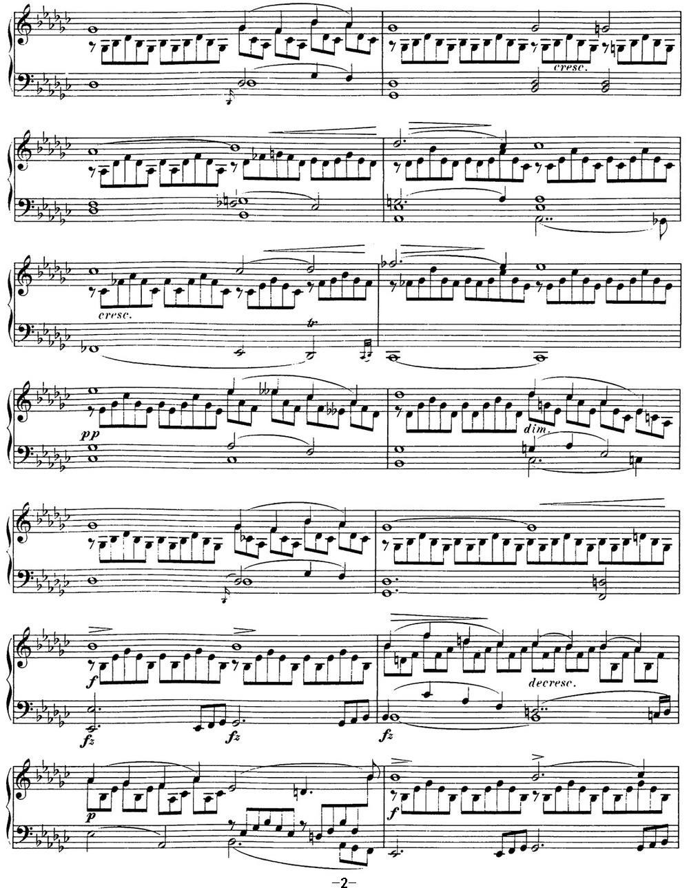 舒伯特降G大调即兴曲D.899，Op.90（NO.3）钢琴曲谱（图2）