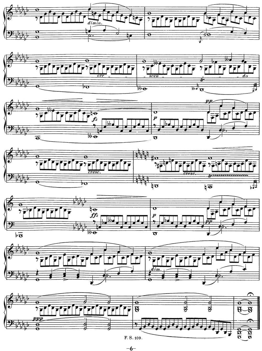 舒伯特降G大调即兴曲D.899，Op.90（NO.3）钢琴曲谱（图6）
