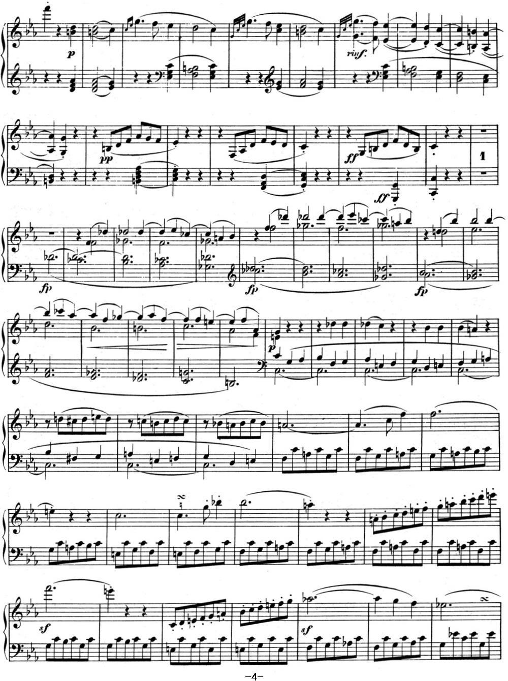贝多芬钢琴奏鸣曲05 c小调 Op.10 No.1 C minor钢琴曲谱（图4）