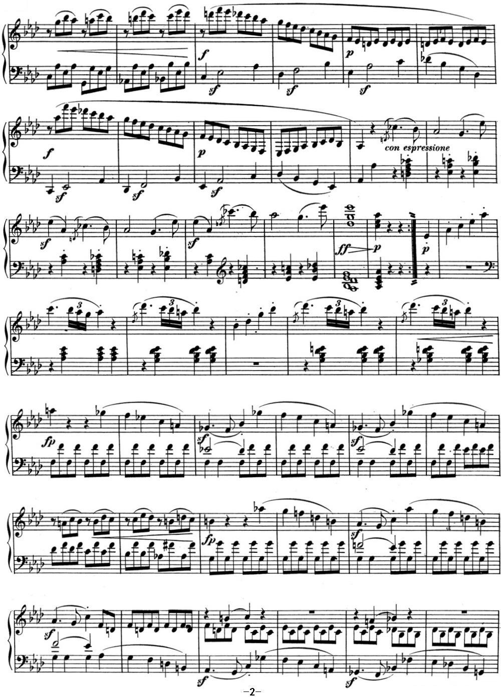 贝多芬钢琴奏鸣曲01 f小调 Op.2 No.1 F minor钢琴曲谱（图2）