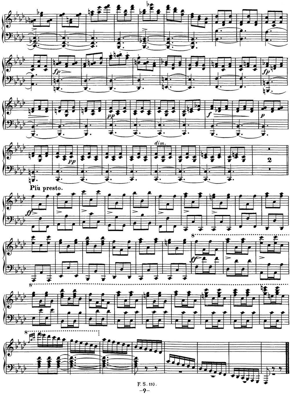舒伯特降f小调即兴曲D.935，Op.142（NO.4）钢琴曲谱（图9）