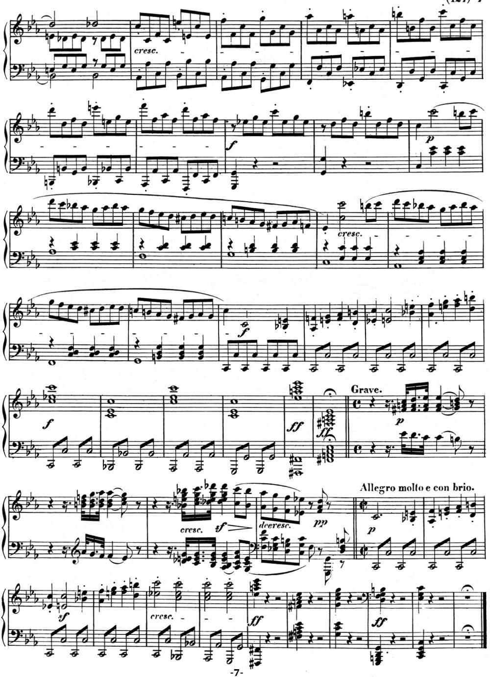 贝多芬钢琴奏鸣曲08 悲怆 C小调 Op.13 C minor钢琴曲谱（图7）
