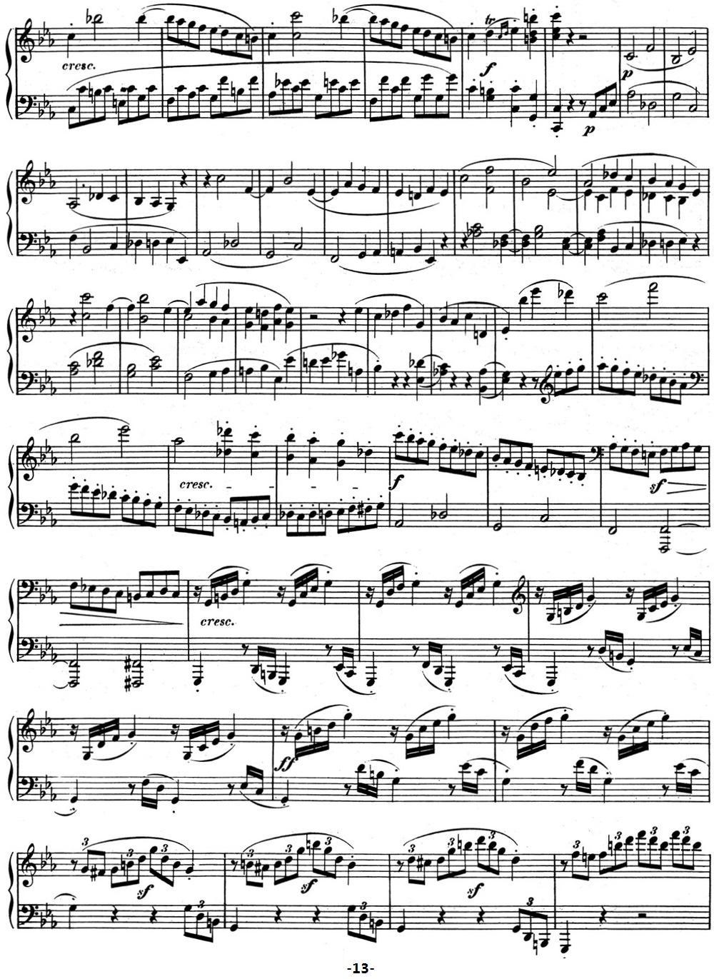 贝多芬钢琴奏鸣曲08 悲怆 C小调 Op.13 C minor钢琴曲谱（图13）