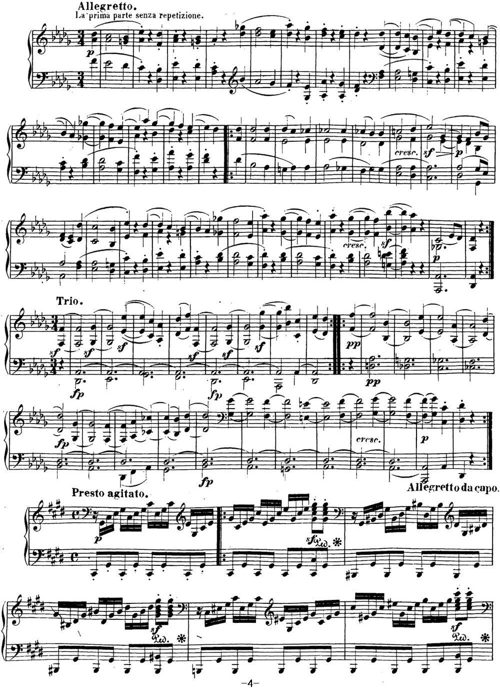 贝多芬钢琴奏鸣曲14 月光 升c小调 Op.27 No.2 C-sharp minor钢琴曲谱（图4）