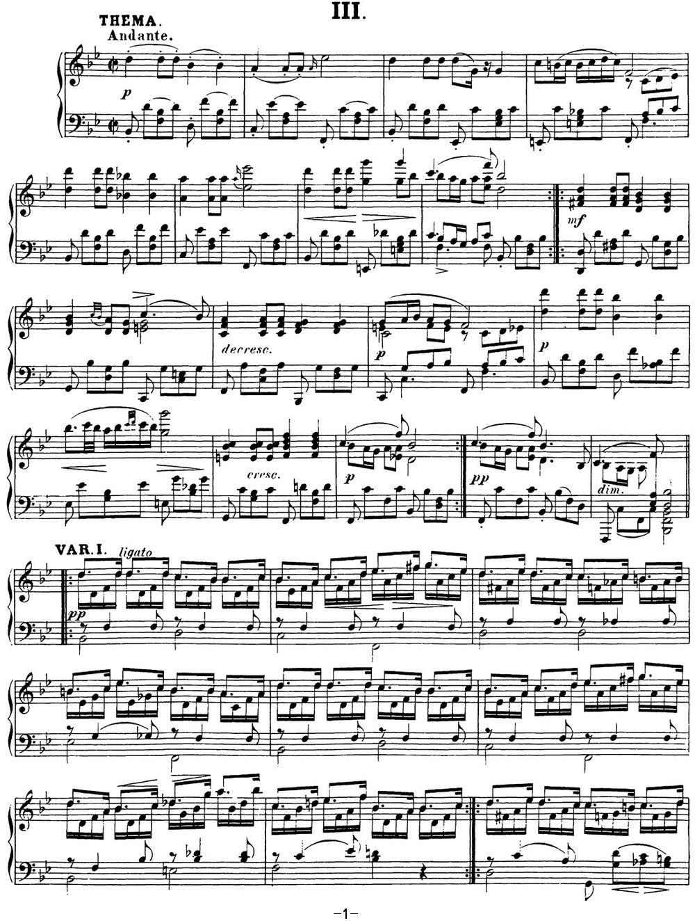 舒伯特降B大调即兴曲D.935，Op.142（NO.3）钢琴曲谱（图1）