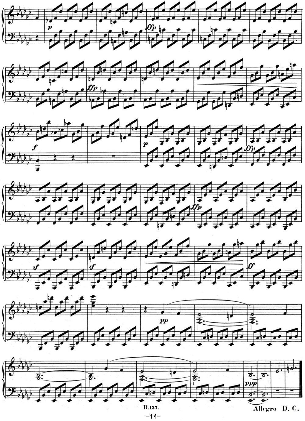 贝多芬钢琴奏鸣曲04 大调奏鸣曲 降E大调 Op.7 E-flat major钢琴曲谱（图14）