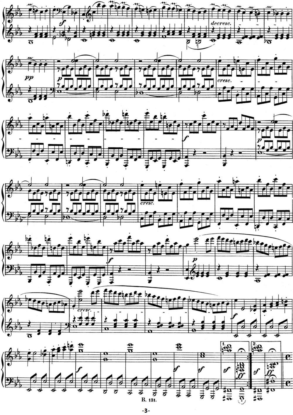 贝多芬钢琴奏鸣曲08 悲怆 C小调 Op.13 C minor钢琴曲谱（图3）