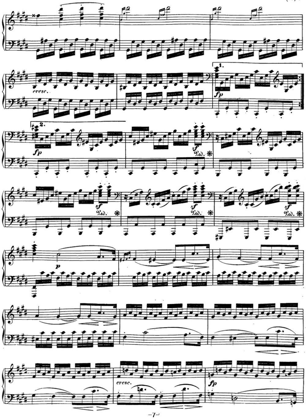 贝多芬钢琴奏鸣曲14 月光 升c小调 Op.27 No.2 C-sharp minor钢琴曲谱（图7）
