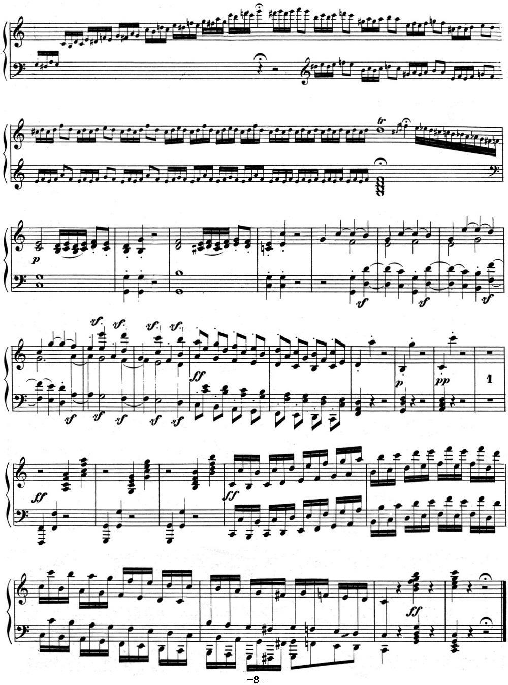 贝多芬钢琴奏鸣曲03 C大调 Op.2 No.3 C major钢琴曲谱（图8）