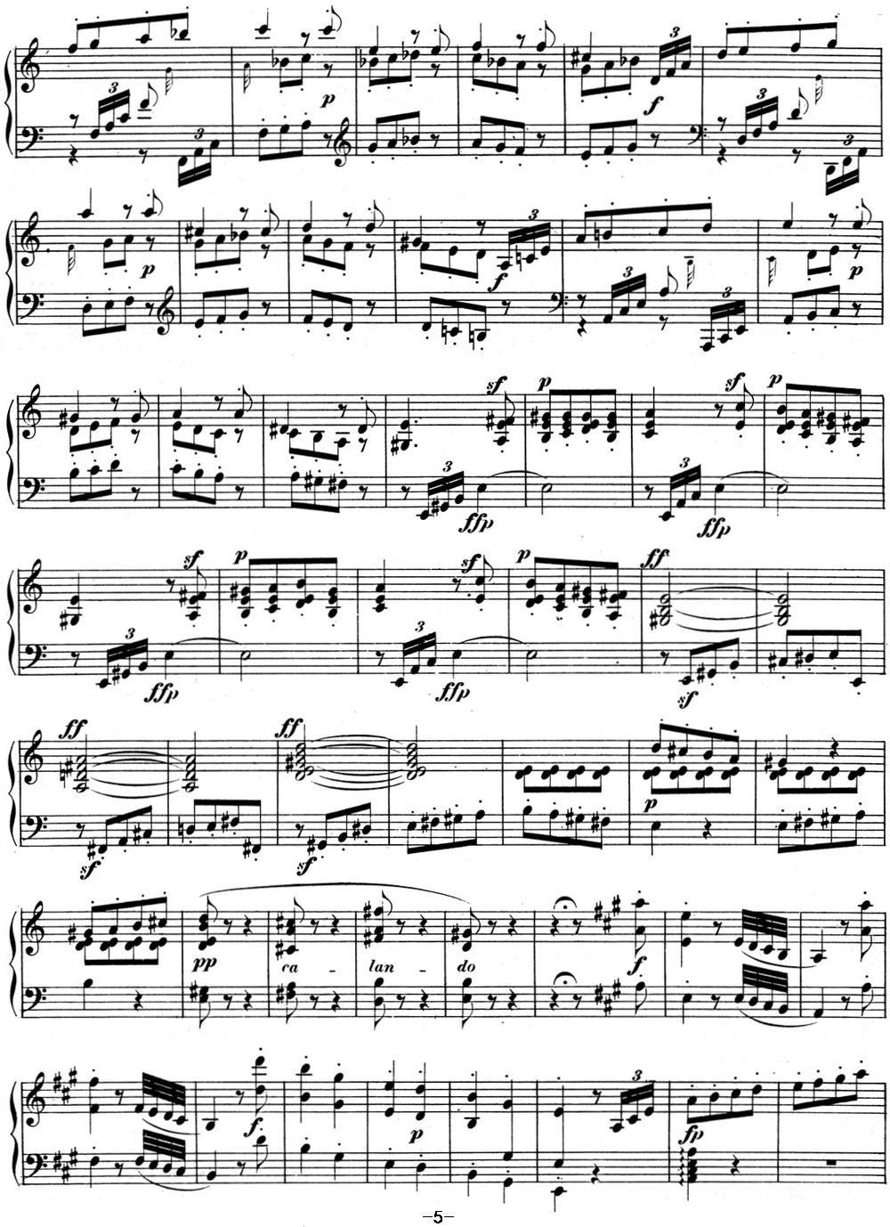 贝多芬钢琴奏鸣曲02 A大调 Op.2 No.2 A major钢琴曲谱（图5）