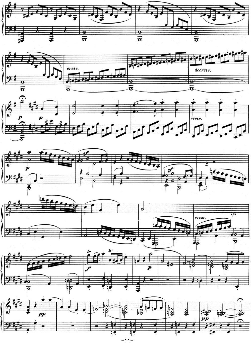 贝多芬钢琴奏鸣曲09 E大调 Op.14 No.1 E major钢琴曲谱（图11）
