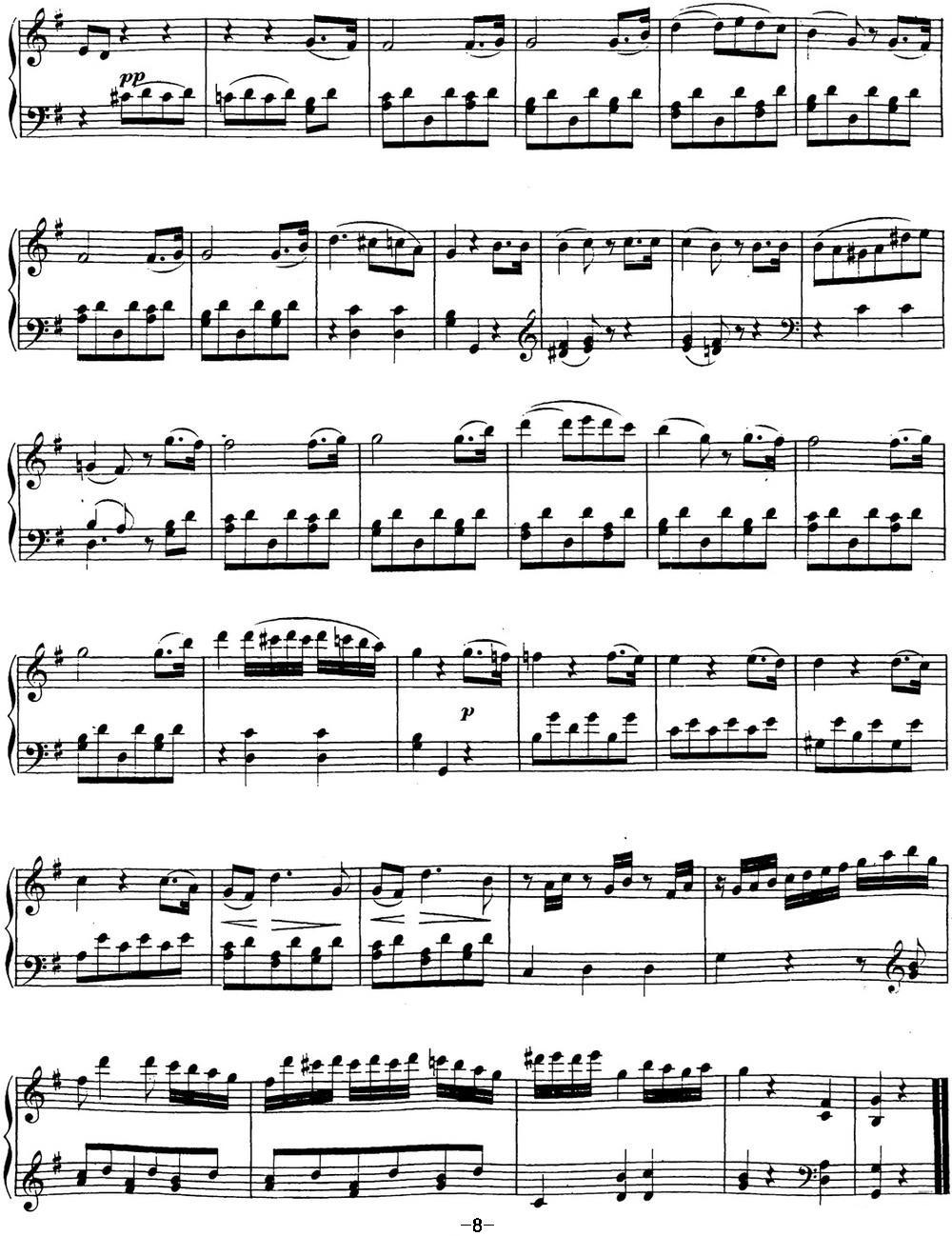 贝多芬钢琴奏鸣曲20 G大调 Op.49 No.2 G major钢琴曲谱（图8）