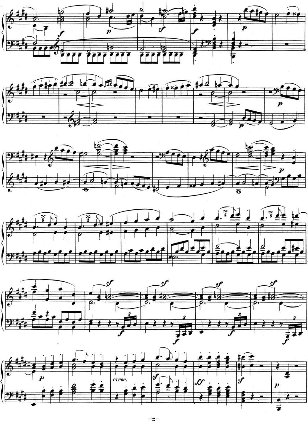 贝多芬钢琴奏鸣曲09 E大调 Op.14 No.1 E major钢琴曲谱（图5）