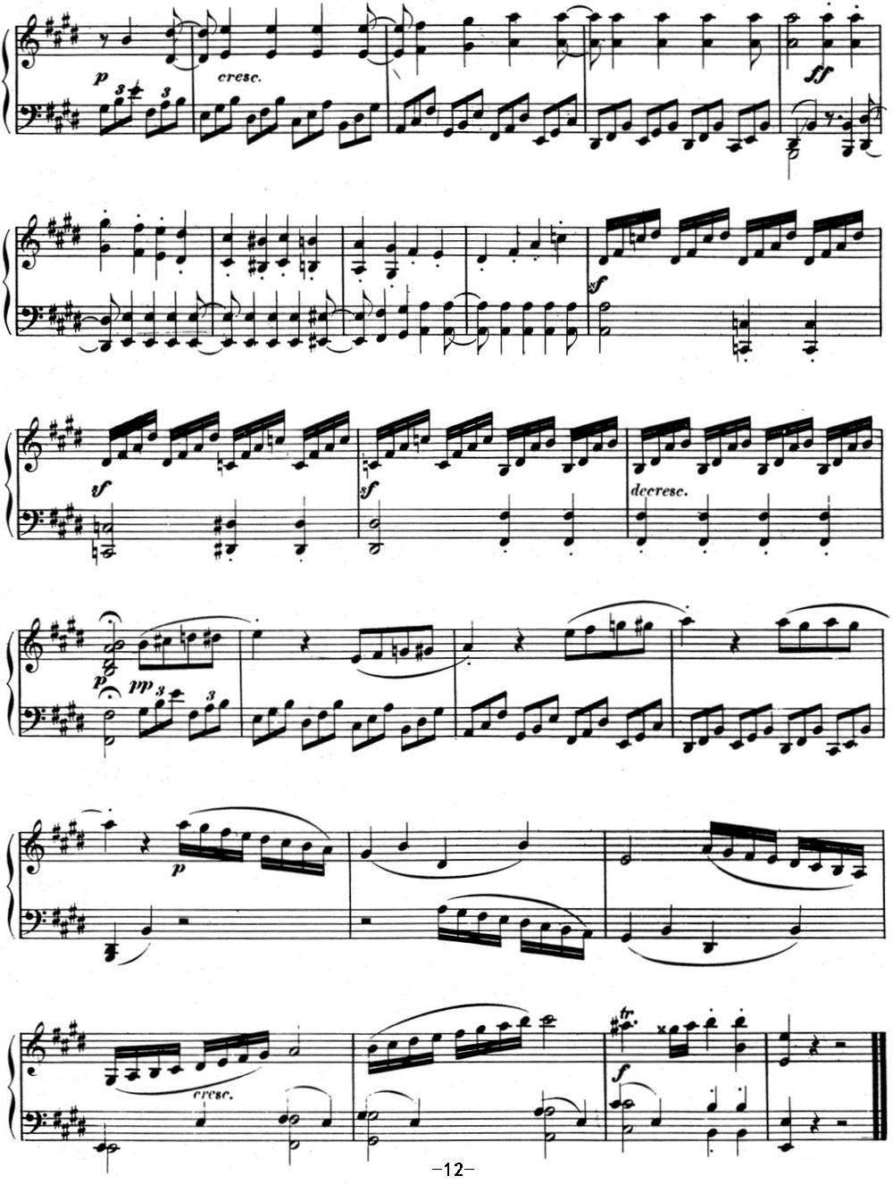 贝多芬钢琴奏鸣曲09 E大调 Op.14 No.1 E major钢琴曲谱（图12）