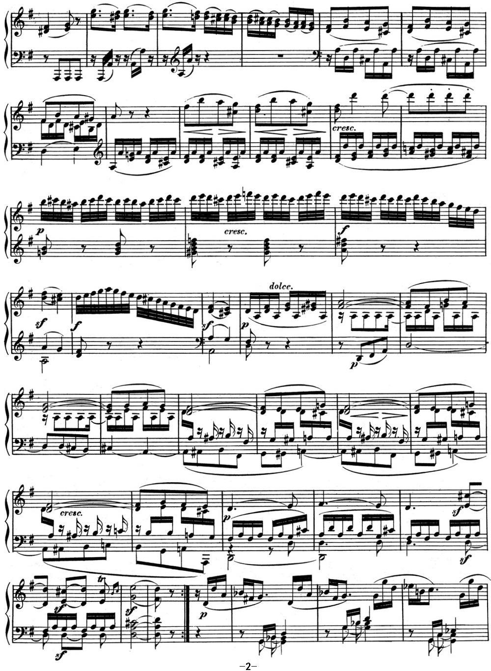 贝多芬钢琴奏鸣曲10 G大调 Op.14 No.2 G major钢琴曲谱（图2）