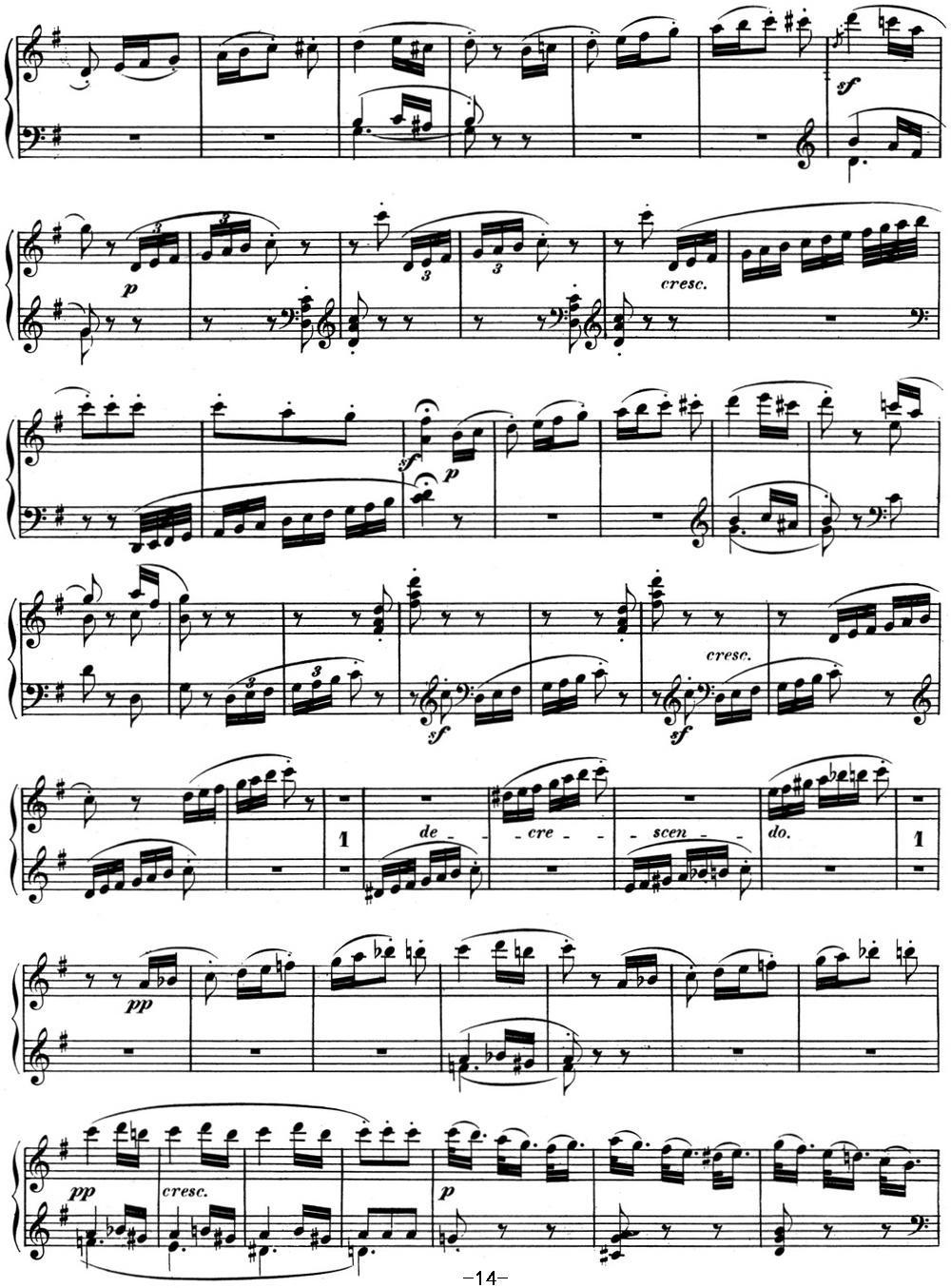 贝多芬钢琴奏鸣曲10 G大调 Op.14 No.2 G major钢琴曲谱（图14）
