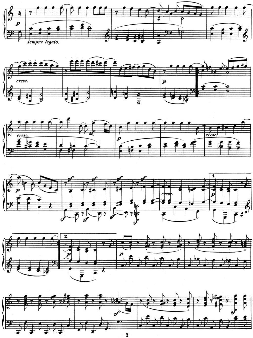 贝多芬钢琴奏鸣曲10 G大调 Op.14 No.2 G major钢琴曲谱（图8）