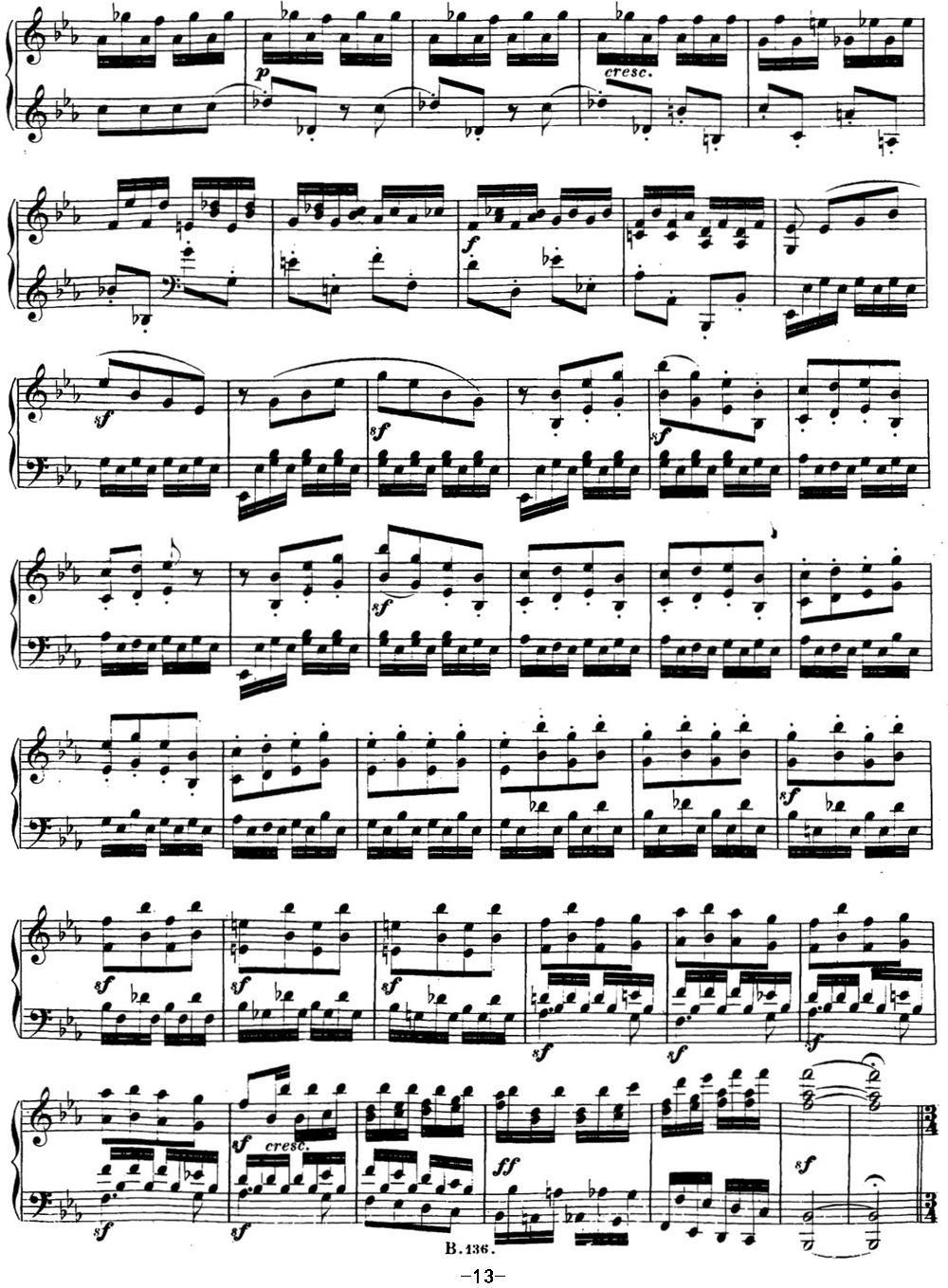 贝多芬钢琴奏鸣曲13 幻想奏鸣曲 降E大调 Op.27 No.1 E-flat major钢琴曲谱（图13）