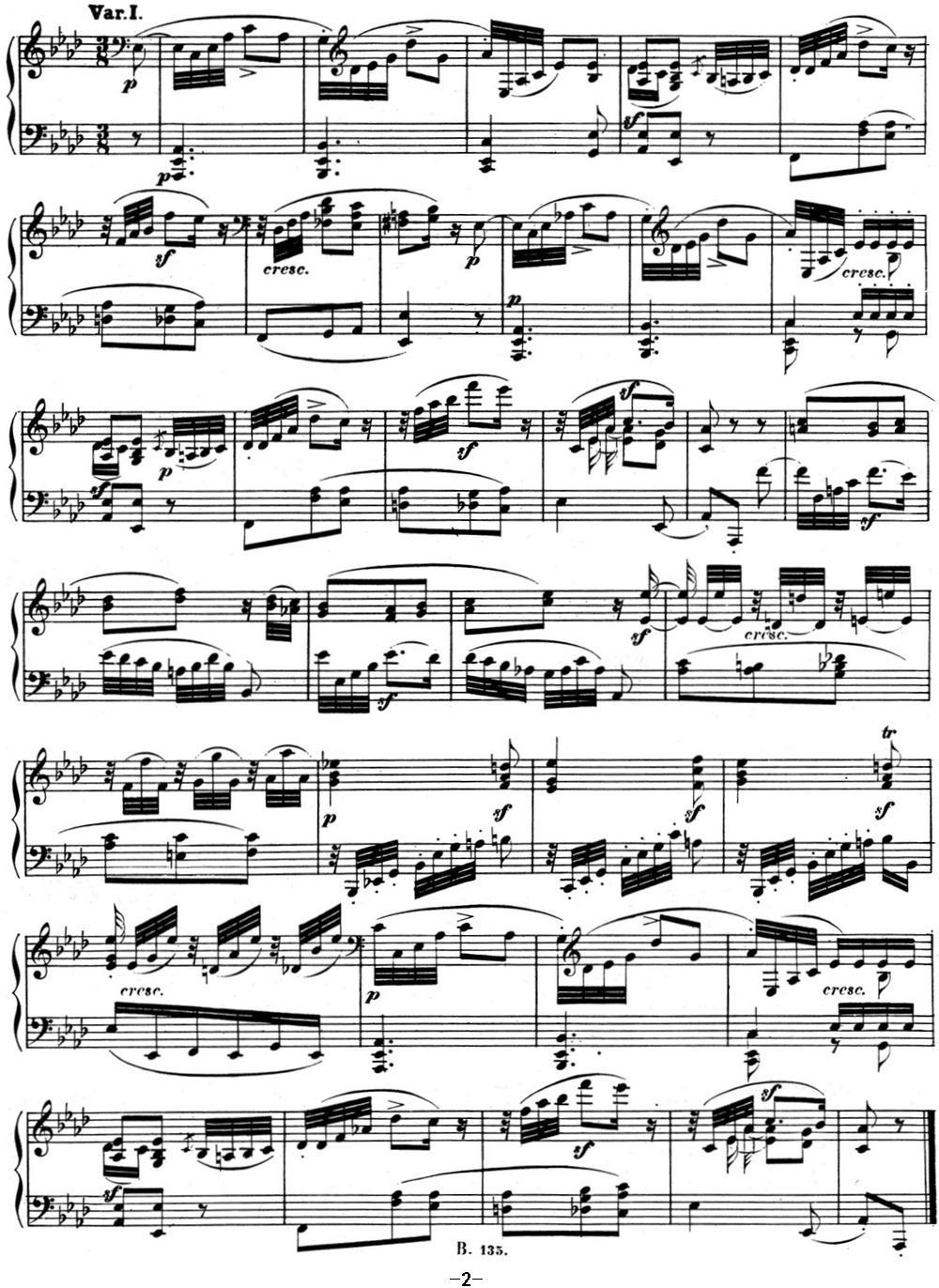 贝多芬钢琴奏鸣曲12 葬礼进行曲 降A大调 Op.26 A-flat major钢琴曲谱（图2）