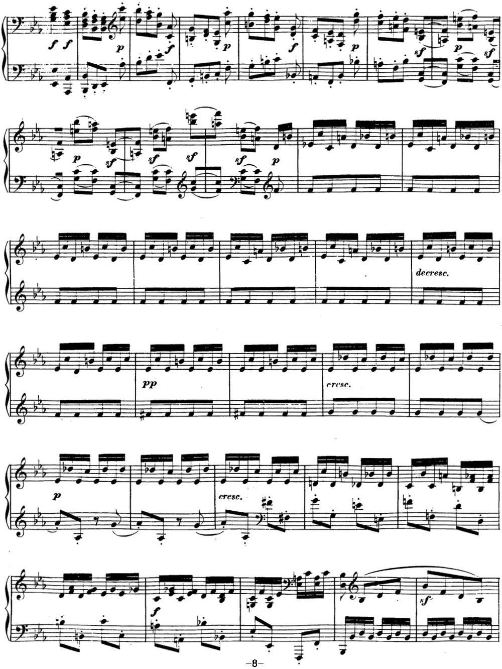 贝多芬钢琴奏鸣曲13 幻想奏鸣曲 降E大调 Op.27 No.1 E-flat major钢琴曲谱（图8）