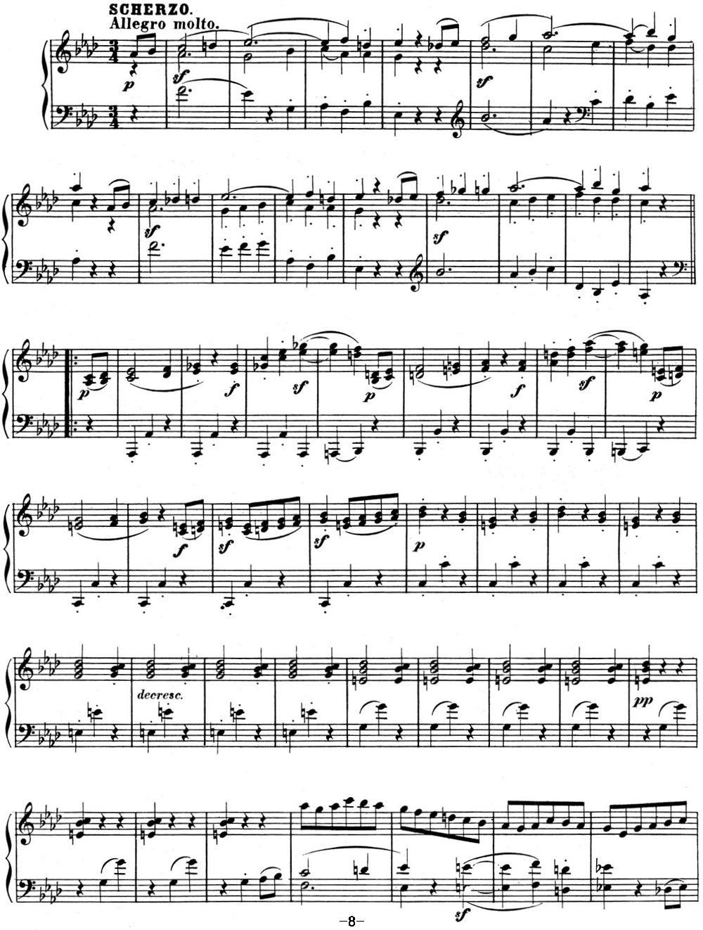 贝多芬钢琴奏鸣曲12 葬礼进行曲 降A大调 Op.26 A-flat major钢琴曲谱（图8）