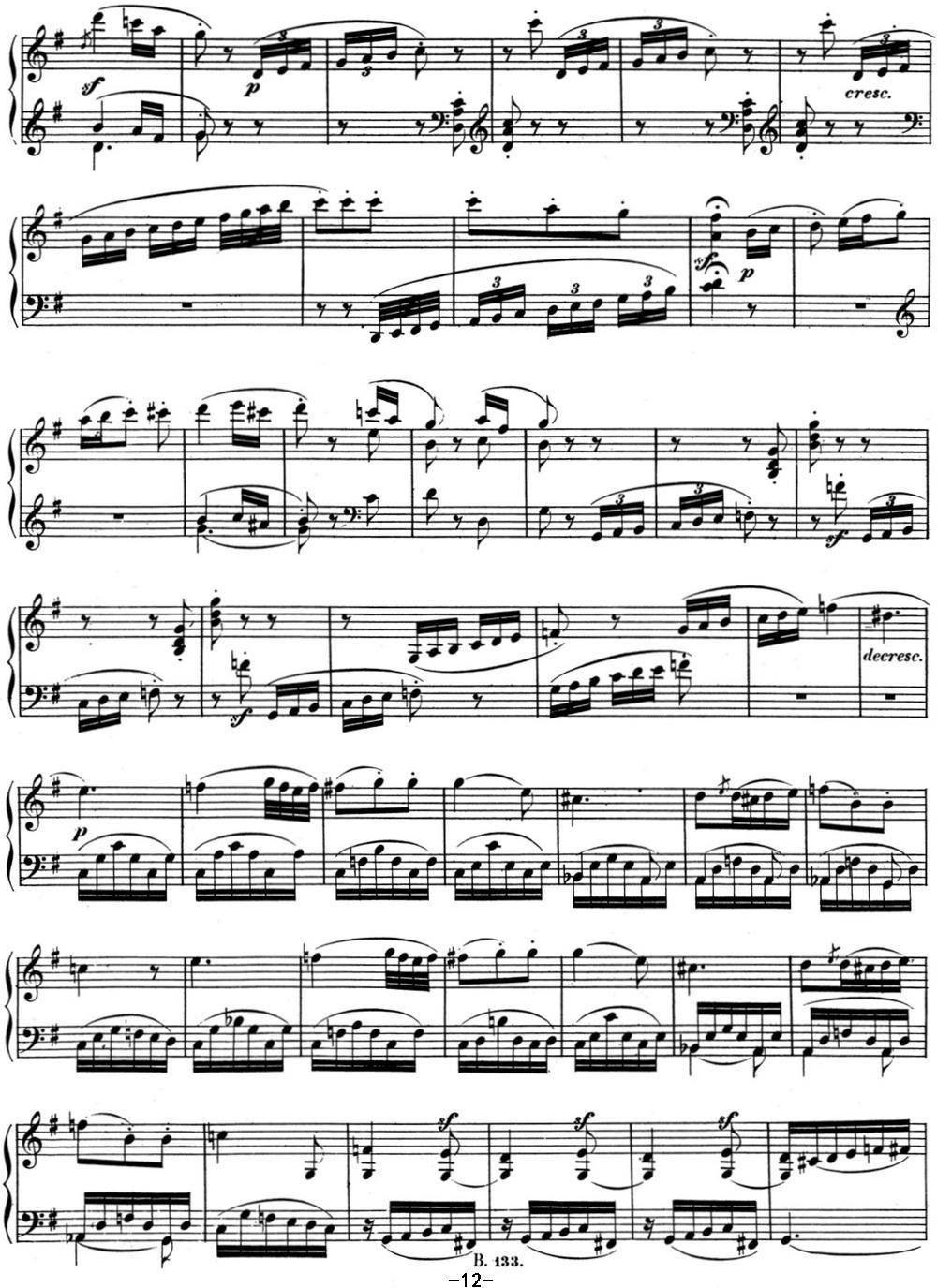 贝多芬钢琴奏鸣曲10 G大调 Op.14 No.2 G major钢琴曲谱（图12）