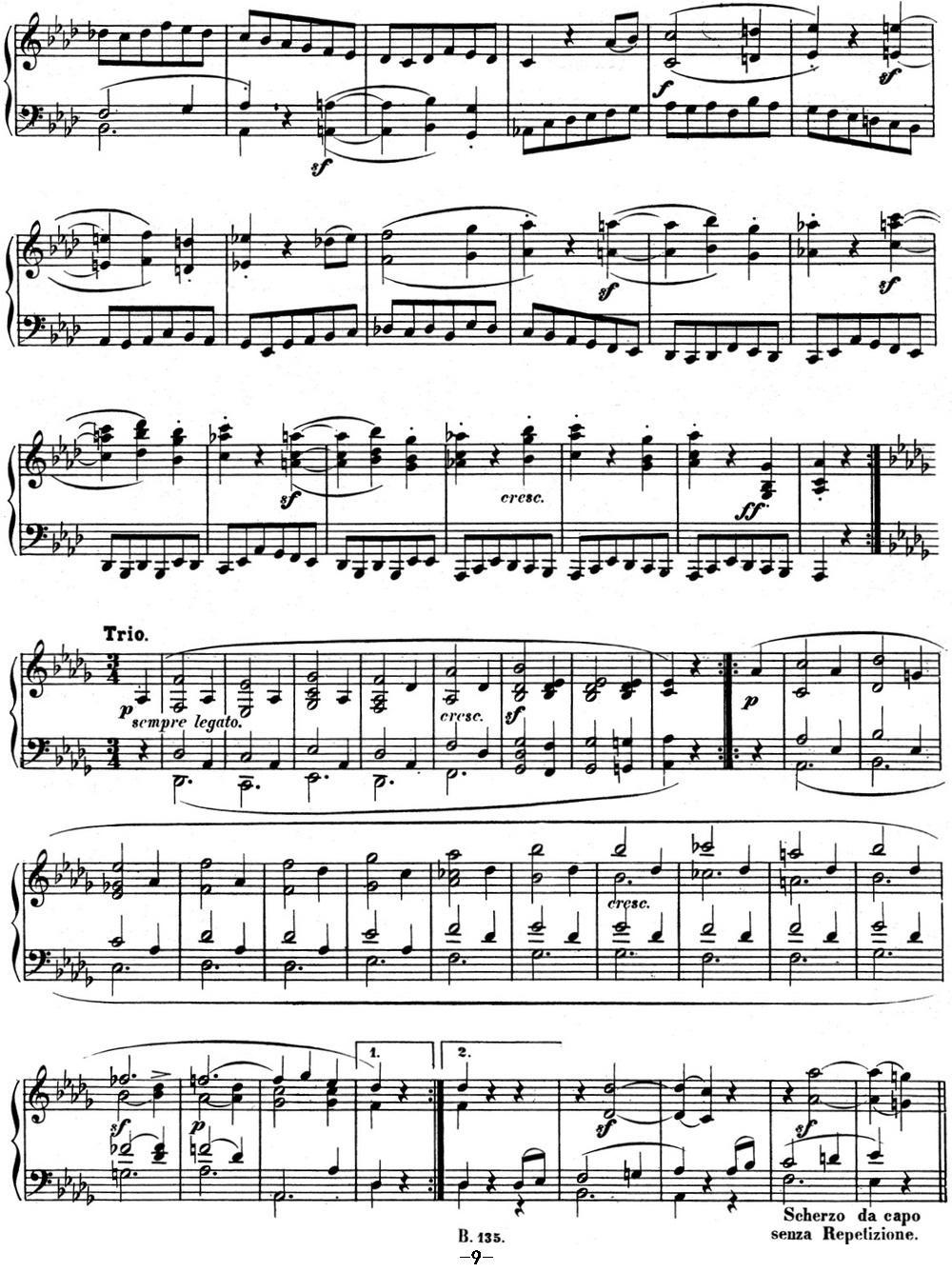 贝多芬钢琴奏鸣曲12 葬礼进行曲 降A大调 Op.26 A-flat major钢琴曲谱（图9）