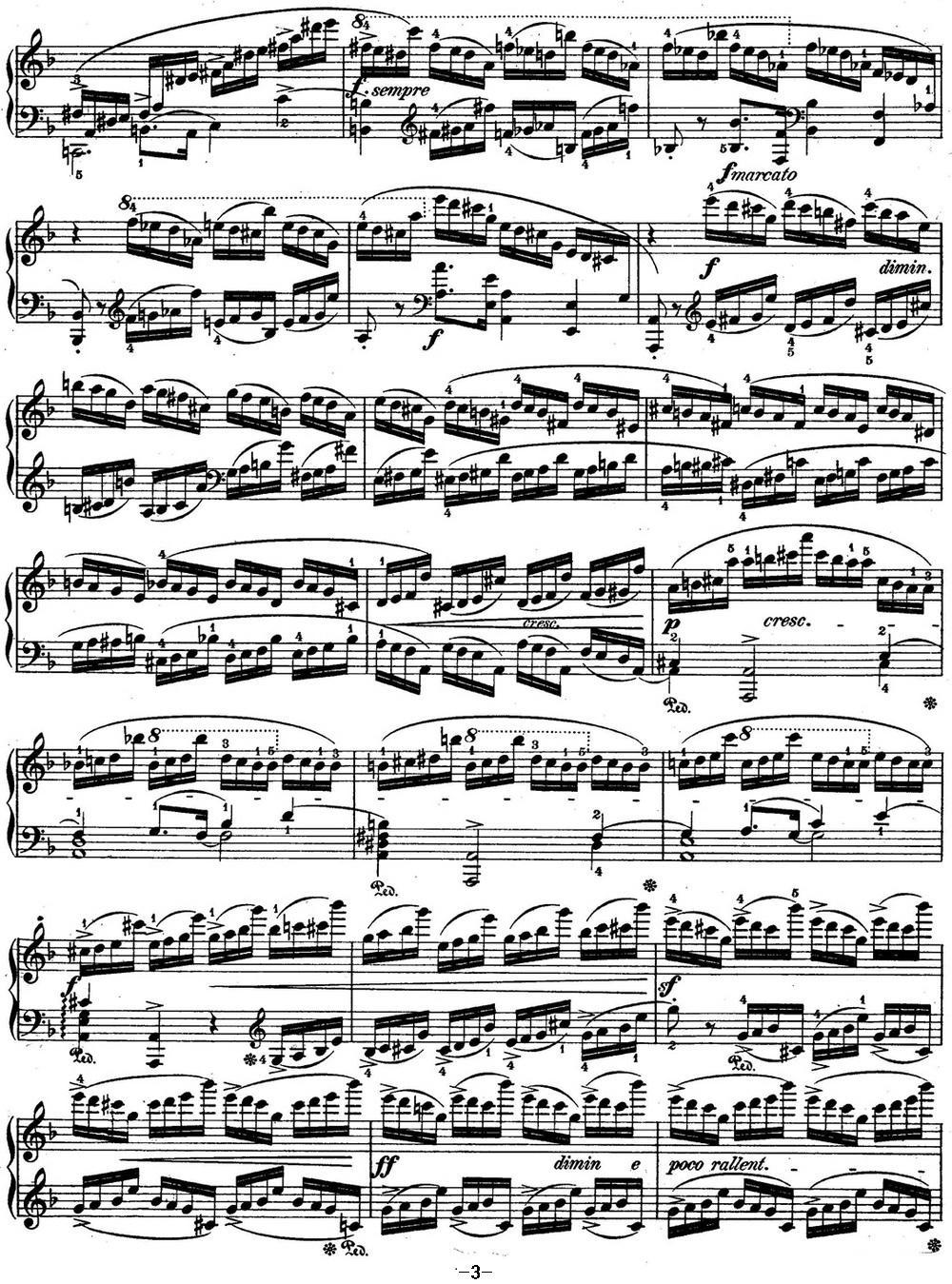 肖邦练习曲8 Op.10 No.8 F大调 F major钢琴曲谱（图3）