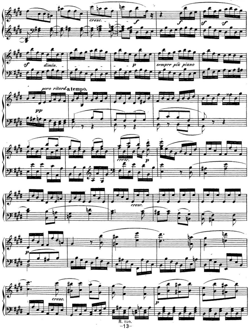 贝多芬钢琴奏鸣曲27 e小调 Op.90 E minor钢琴曲谱（图13）