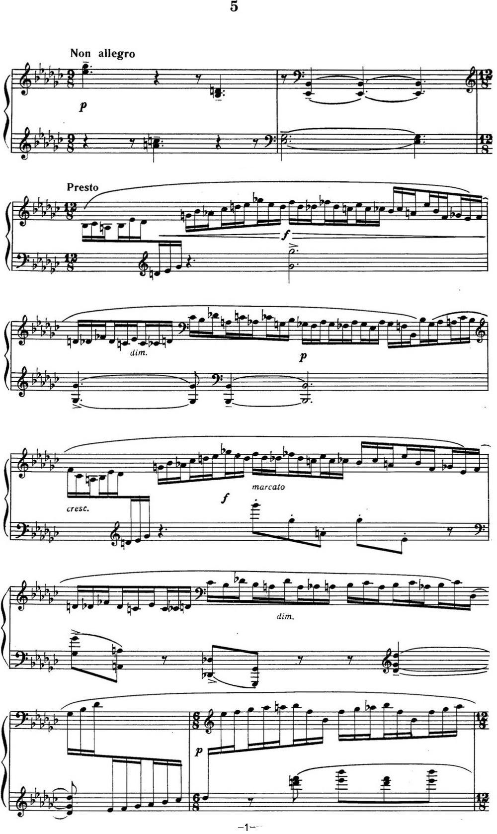 拉赫玛尼诺夫 音画练习曲5或6 Etudes tableaux Op.33 No.5钢琴曲谱（图1）