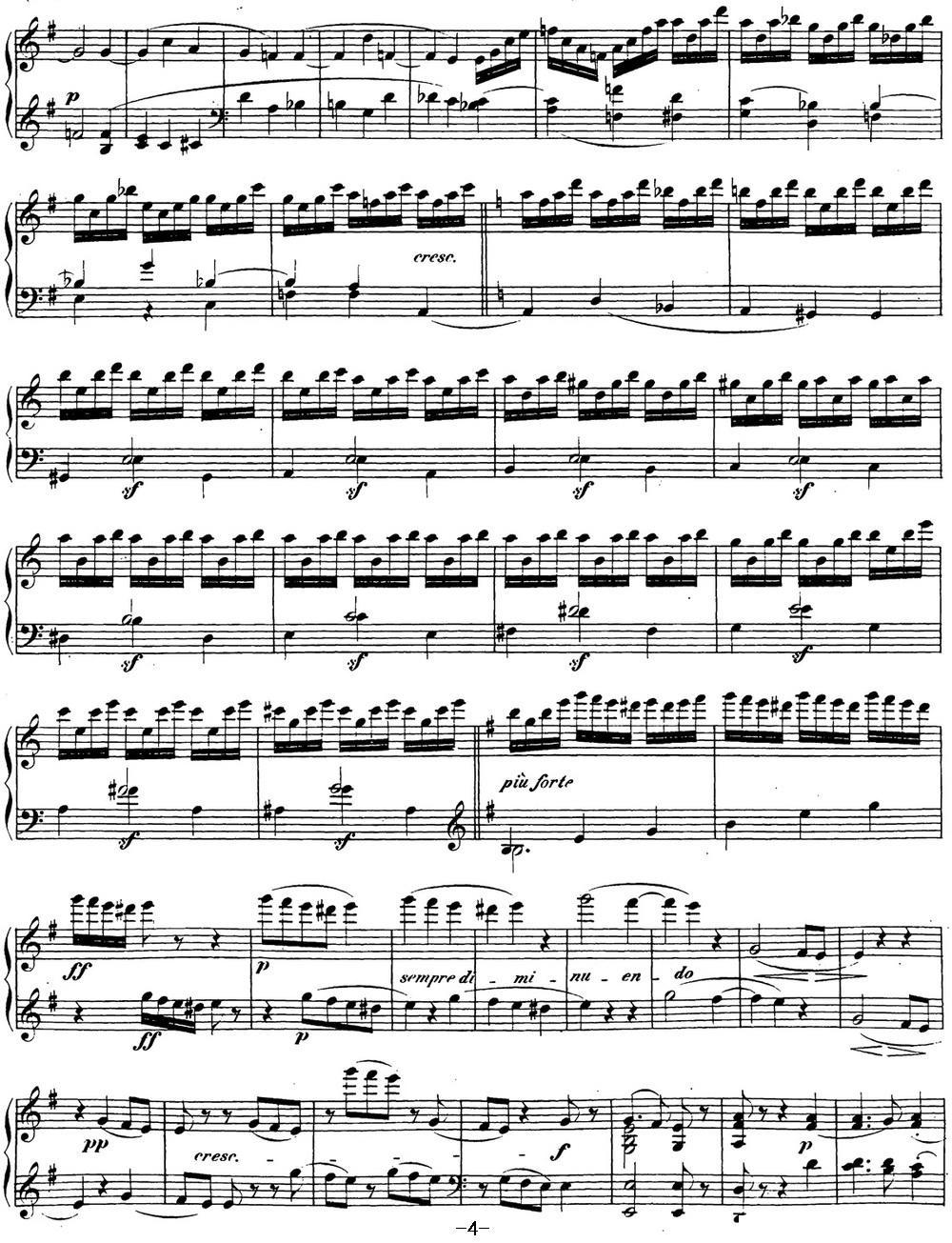 贝多芬钢琴奏鸣曲27 e小调 Op.90 E minor钢琴曲谱（图4）