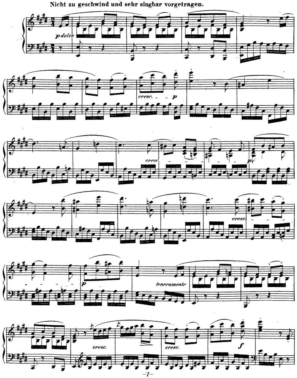 贝多芬钢琴奏鸣曲27 e小调 Op.90 E minor钢琴曲谱（图7）