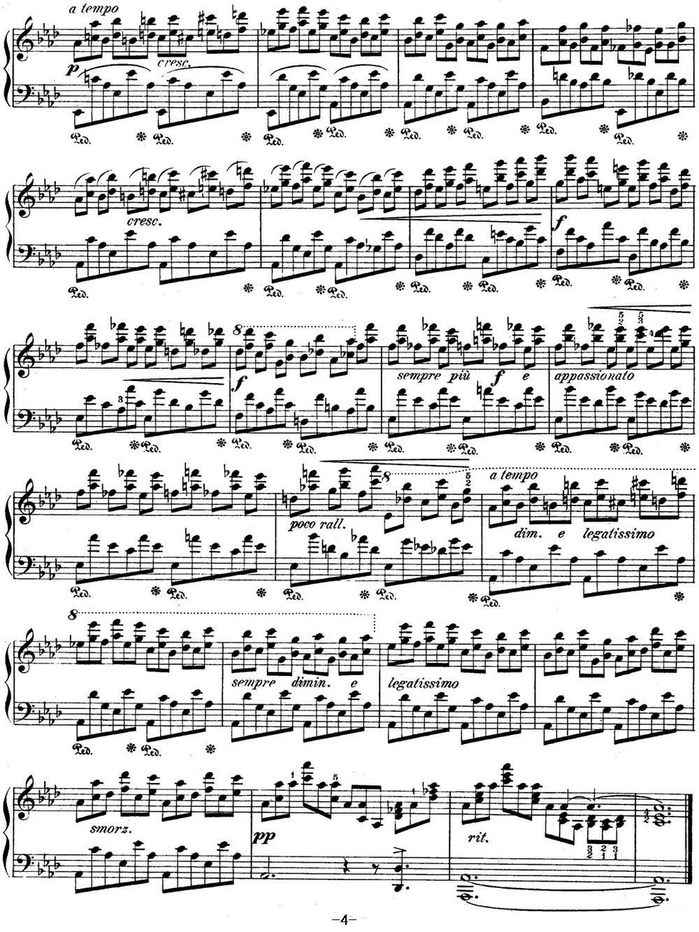 肖邦练习曲10 Op.10 No.10 降A大调 Ab major钢琴曲谱（图4）