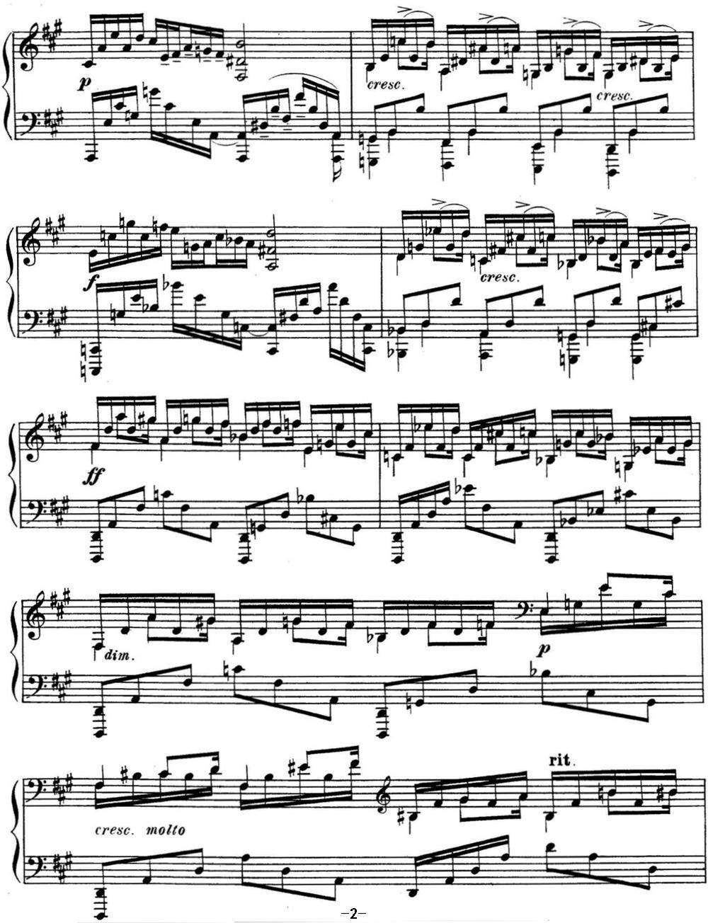斯克里亚宾 钢琴练习曲 Op.8 No.2 Alexander Scriabin Etudes钢琴曲谱（图2）