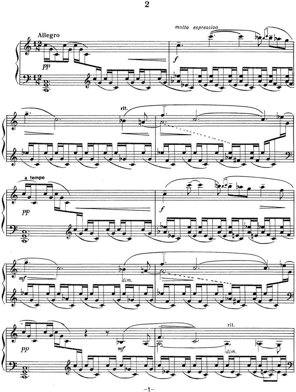 拉赫玛尼诺夫 音画练习曲2 Etudes tableaux Op.33 No.2钢琴曲谱（图1）