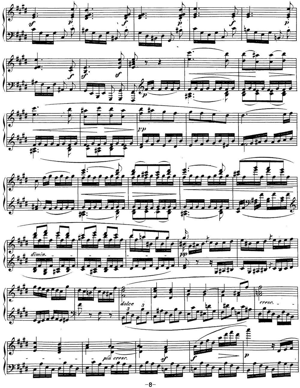 贝多芬钢琴奏鸣曲27 e小调 Op.90 E minor钢琴曲谱（图8）