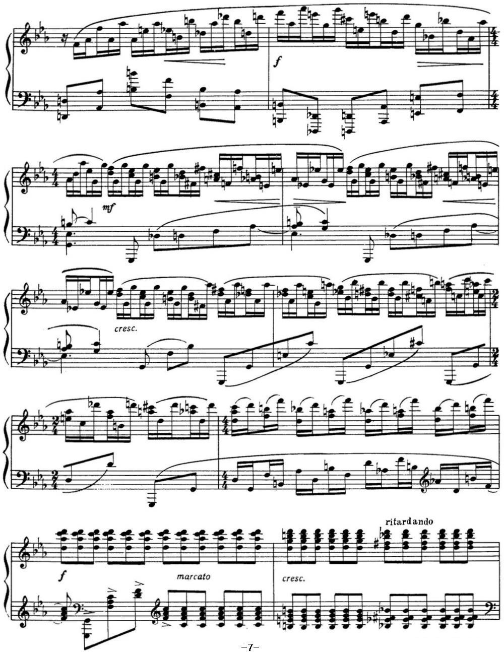 拉赫玛尼诺夫 音画练习曲9或10 Etudes tableaux Op.39 No.1钢琴曲谱（图7）