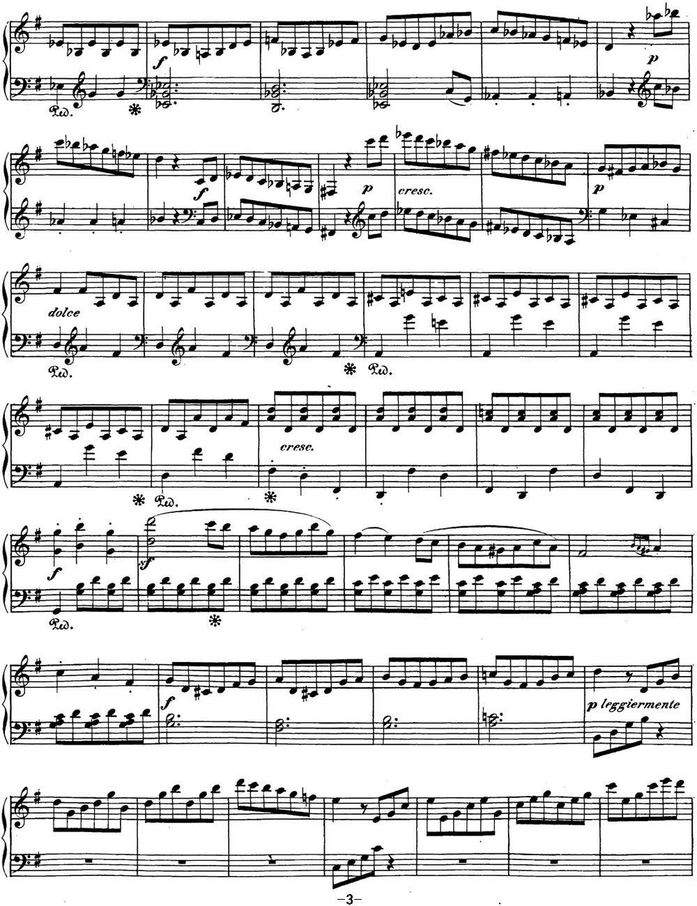 贝多芬钢琴奏鸣曲25 杜鹃 G大调 Op.79 G major钢琴曲谱（图3）