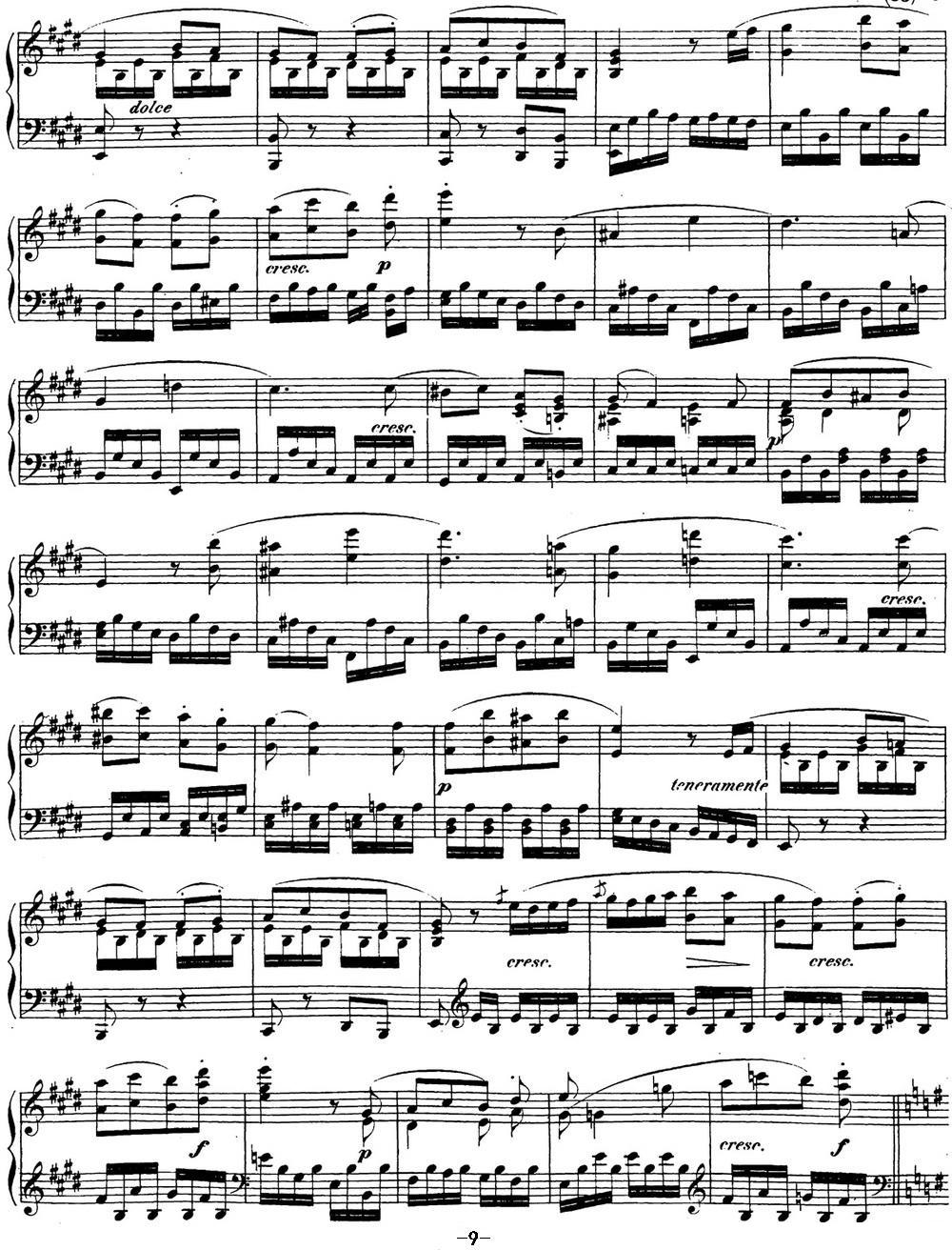 贝多芬钢琴奏鸣曲27 e小调 Op.90 E minor钢琴曲谱（图9）