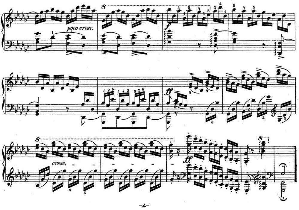 肖邦练习曲5 Op.10 No.5 黑键 降G大调 Gb major Black Key钢琴曲谱（图4）