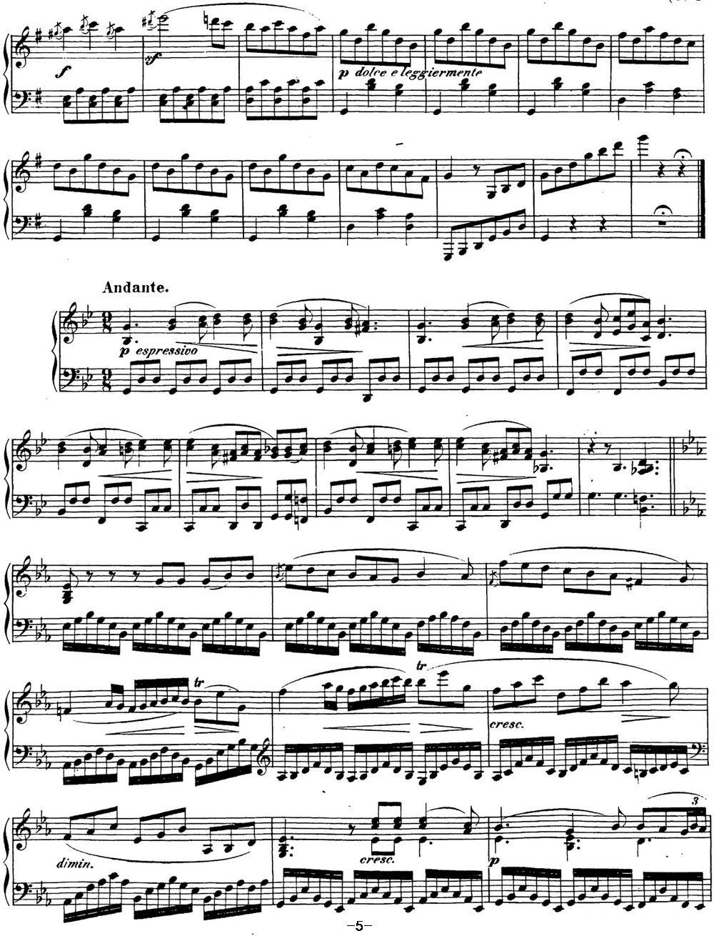 贝多芬钢琴奏鸣曲25 杜鹃 G大调 Op.79 G major钢琴曲谱（图5）