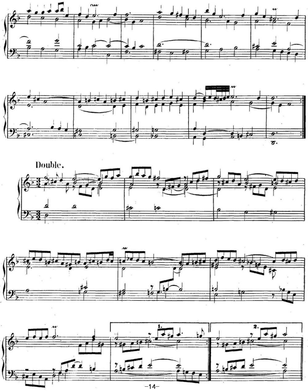 英国组曲No.6 巴赫 d小调 6th Suite BWV 811钢琴曲谱（图14）
