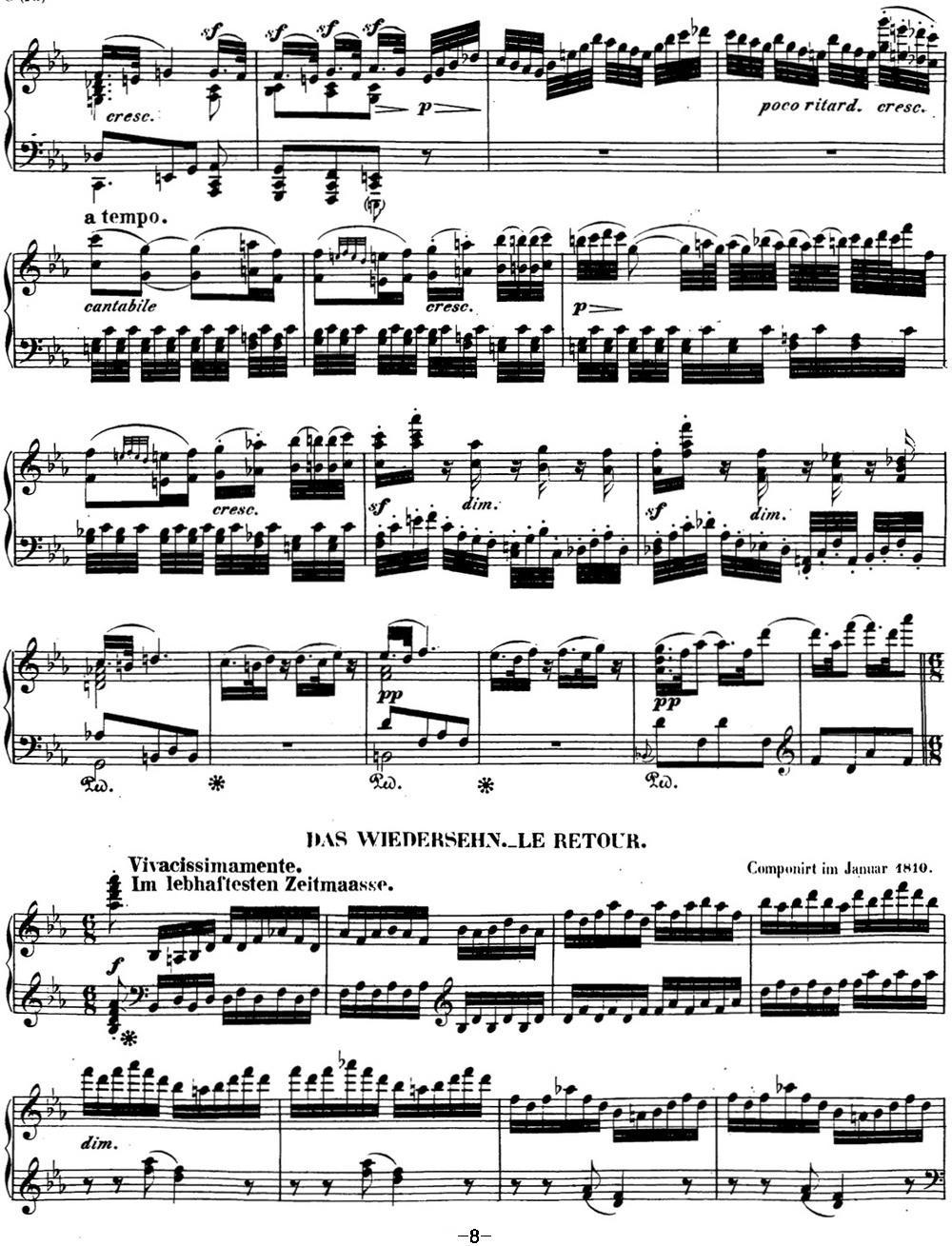 贝多芬钢琴奏鸣曲26 告别 降E大调 Op.81a E-flat major钢琴曲谱（图8）