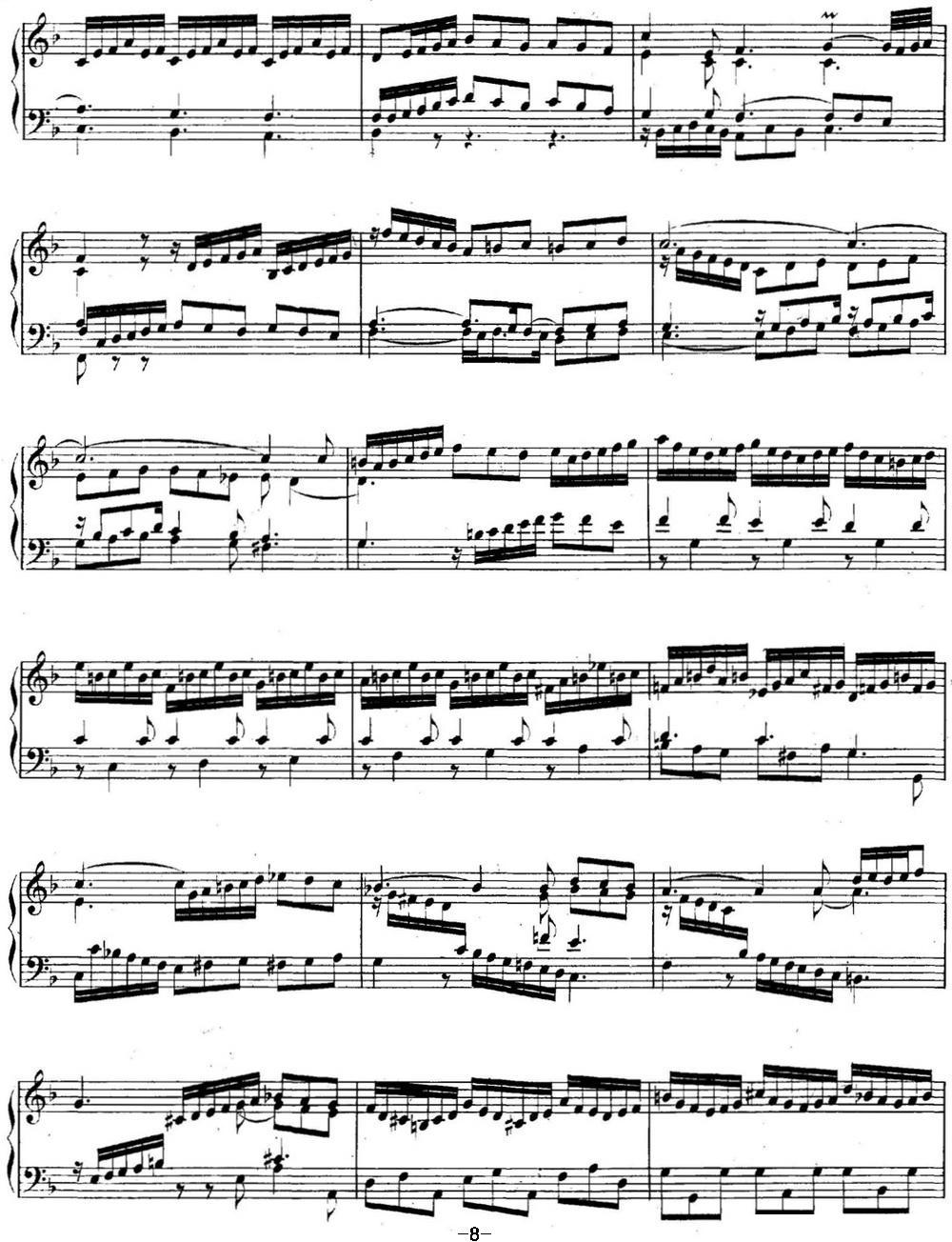 英国组曲No.6 巴赫 d小调 6th Suite BWV 811钢琴曲谱（图8）