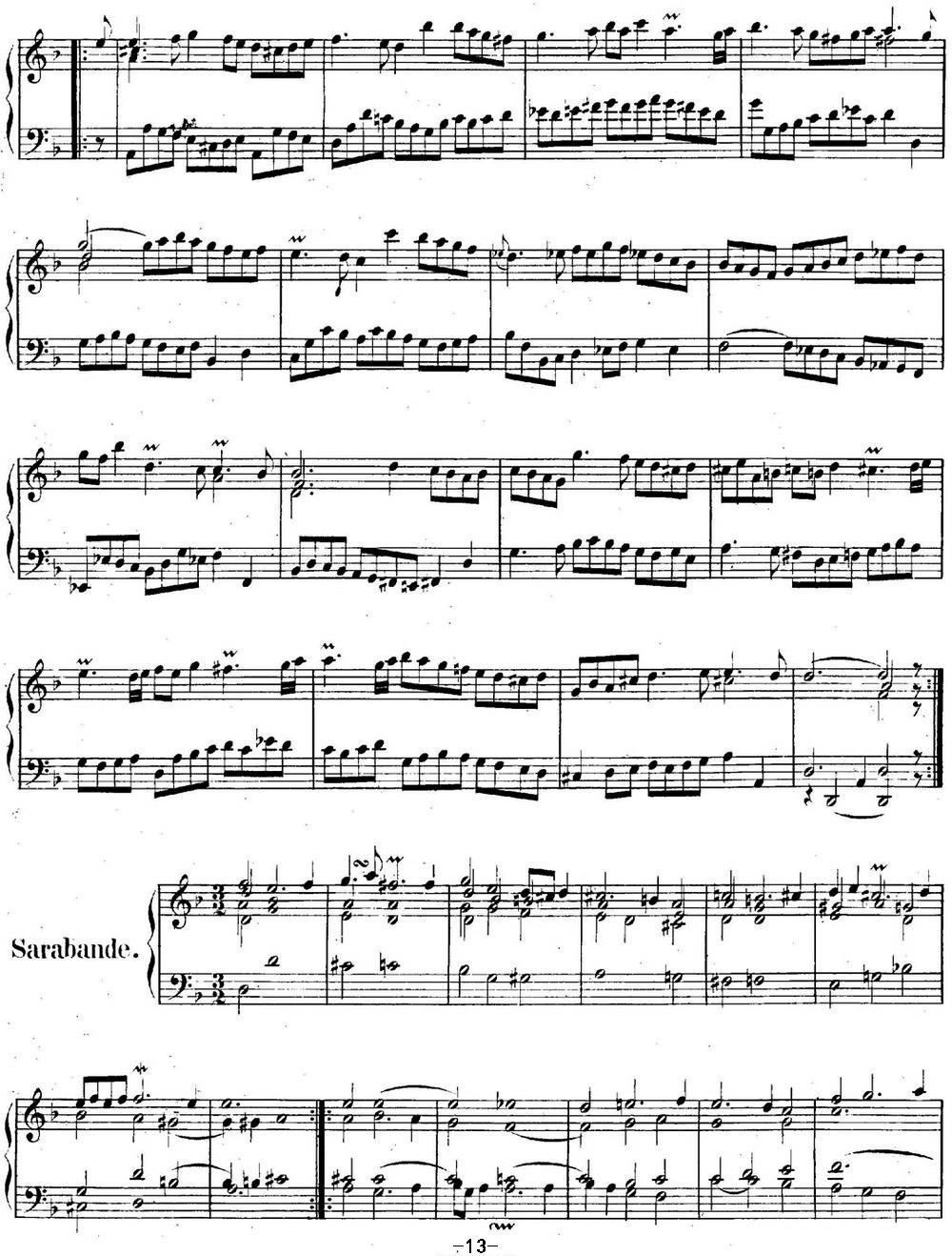 英国组曲No.6 巴赫 d小调 6th Suite BWV 811钢琴曲谱（图13）