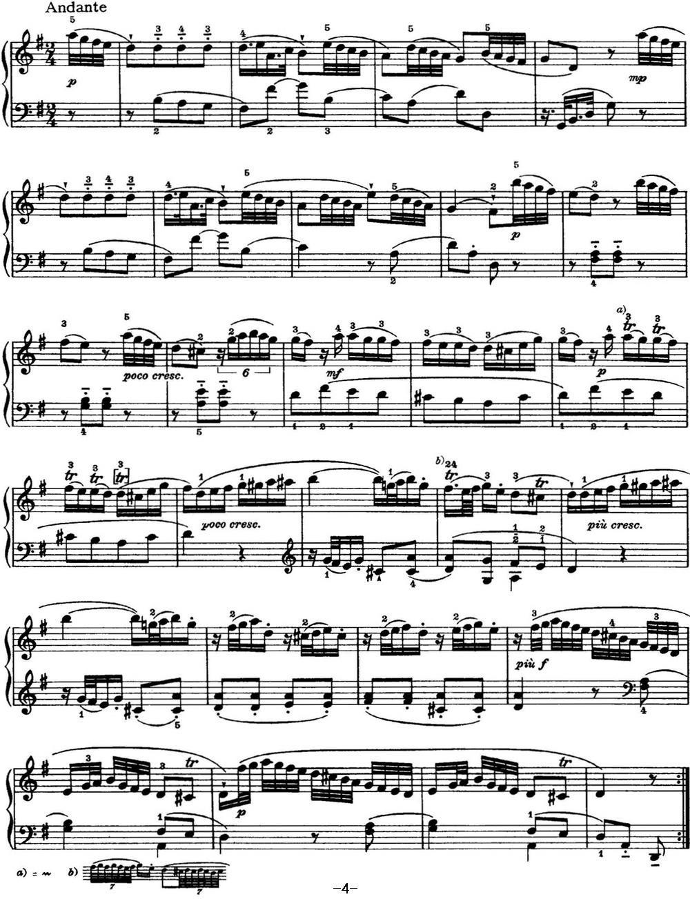 海顿 钢琴奏鸣曲 Hob XVI 3 Divertimento C major钢琴曲谱（图4）