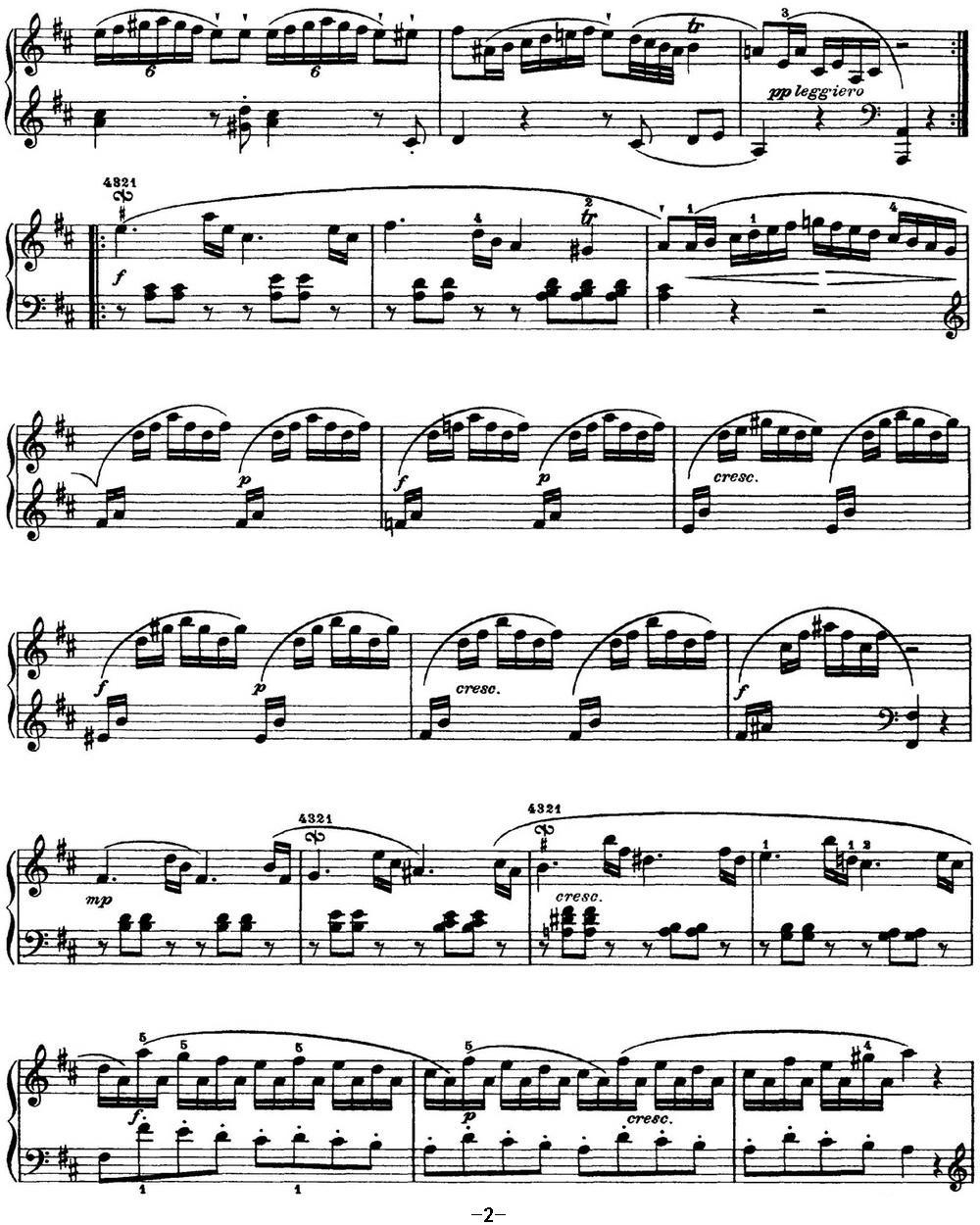 海顿 钢琴奏鸣曲 Hob XVI 4 Divertimento D major钢琴曲谱（图2）