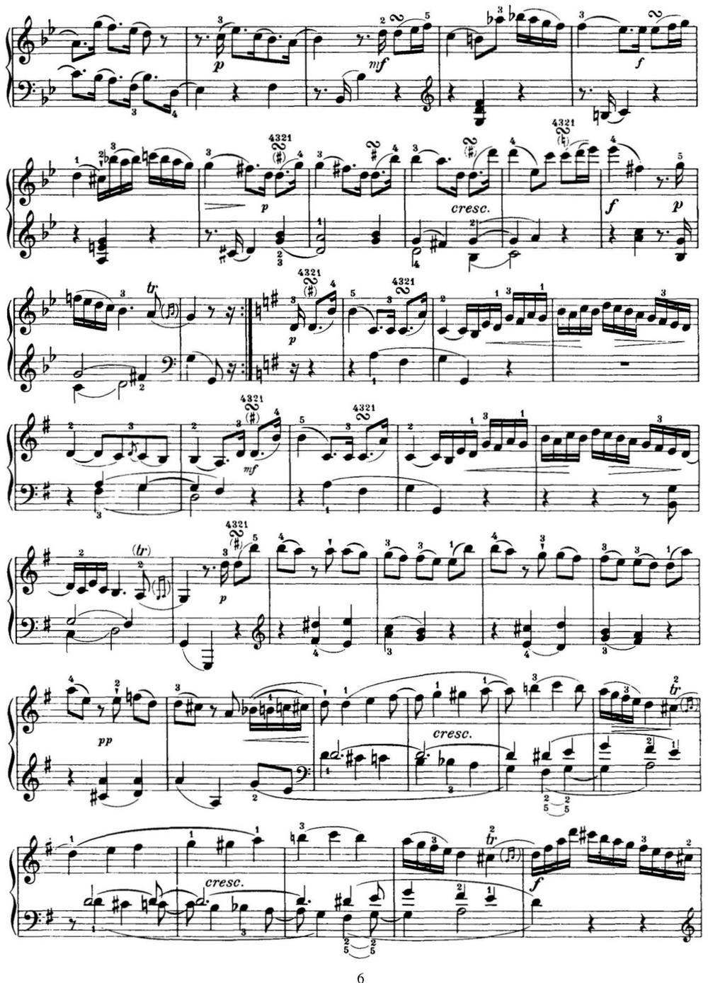 海顿 钢琴奏鸣曲 Hob XVI 44 in G minor钢琴曲谱（图6）