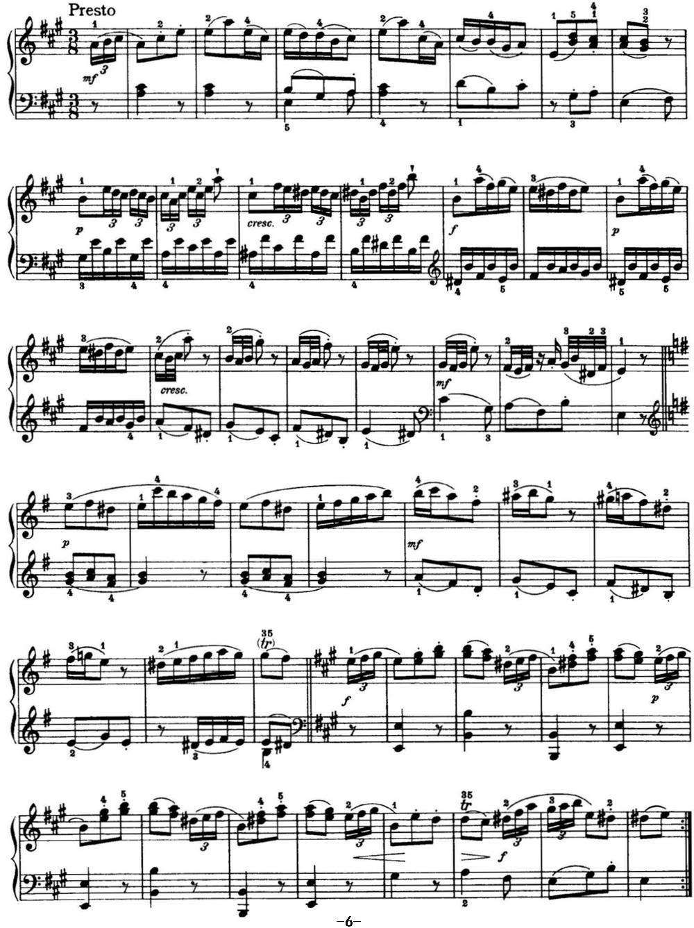 海顿 钢琴奏鸣曲 Hob XVI 5 Divertimento A major钢琴曲谱（图6）